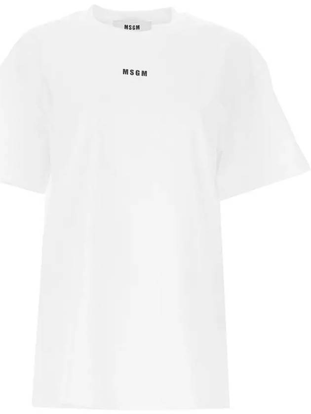 Back Logo Print Short Sleeve T-Shirt White - MSGM - BALAAN 4