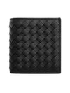 Intrecciato Small Folder Half Wallet Black - BOTTEGA VENETA - BALAAN 2