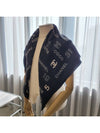 Velvet logo lettering scarf black and white - CHANEL - BALAAN 6