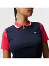 Women's Antonia Short Sleeve Polo Shirt Navy - J.LINDEBERG - BALAAN 7