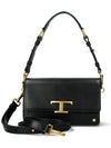 T Monogram Leather Shoulder Bag Black - TOD'S - BALAAN 2