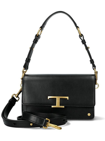 Timeless T Logo Small Satchel Shoulder Bag Black - TOD'S - BALAAN 2