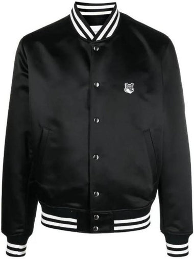 Satin Nylon Teddy Jacket Black - MAISON KITSUNE - BALAAN 1