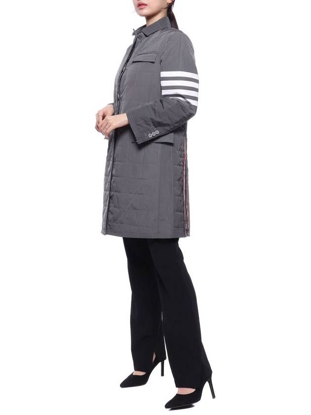 4 Bar Quilted Down Single Coat Grey - THOM BROWNE - BALAAN 5