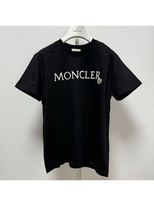 Women Embroidered Logo T Shirt Black 8C00006 829HP 999 - MONCLER - BALAAN 1