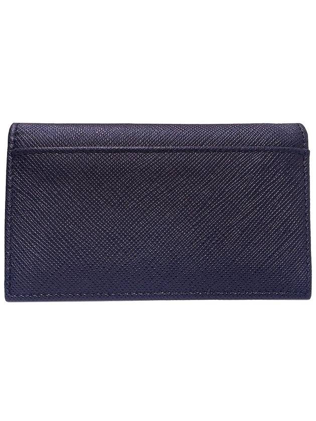 Women s 2MC122 Navy Saffiano Triangular Logo Card Wallet - PRADA - BALAAN 3