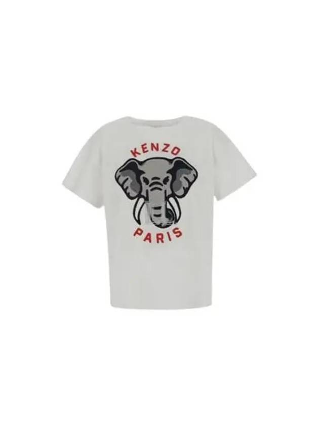 Elephant Cotton Short Sleeve T-Shirt White - KENZO - BALAAN 2