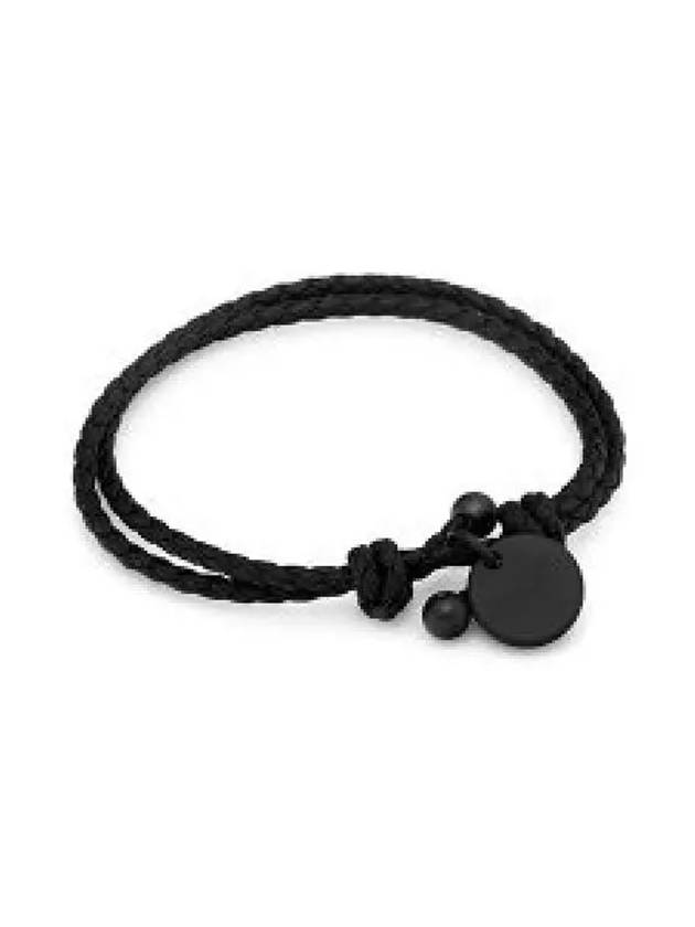 Intrecciato Leather Bracelet Black - BOTTEGA VENETA - BALAAN 2