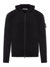 Wappen Padded Zipper Hooded Cotton Cardigan Black - STONE ISLAND - BALAAN 1