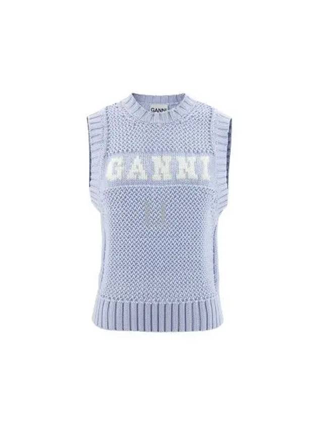 Cotton Rope Vest Poder Blue - GANNI - BALAAN 2