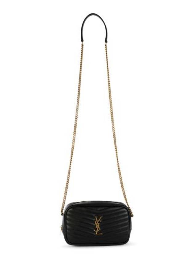 Lou Small Leather Cross Bag Black - SAINT LAURENT - BALAAN 1