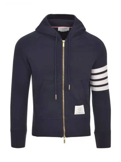 Engineered 4 Bar Diagonal Zip Up Hoodie Navy - THOM BROWNE - BALAAN 2