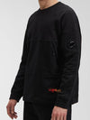 Lens Wappen Crew Neck Sweatshirt Black - CP COMPANY - BALAAN 8