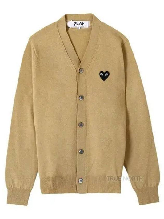 Play Men's Black Wappen Cardigan Beige - COMME DES GARCONS - BALAAN 2