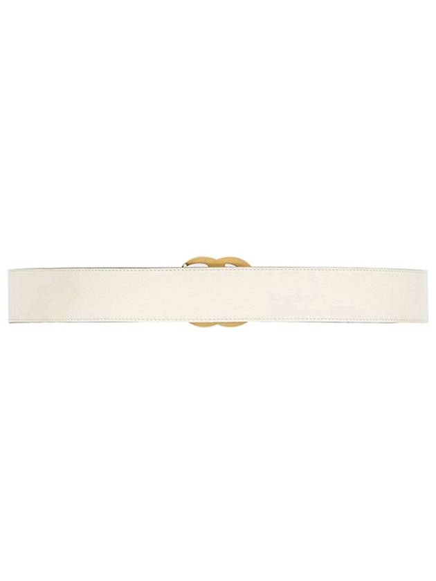 GG Marmont Buckle Leather Belt White - GUCCI - BALAAN 4