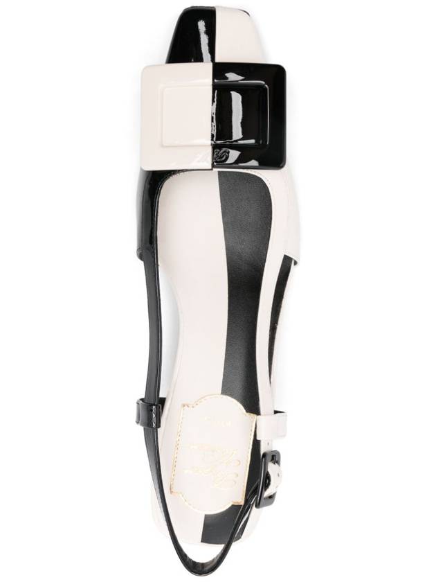 Belle Vivier Patent Leather Slingback Heel Black White - ROGER VIVIER - BALAAN 4