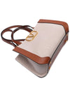 V Logo Signature Tote Bag Brown Ivory - VALENTINO - BALAAN 6