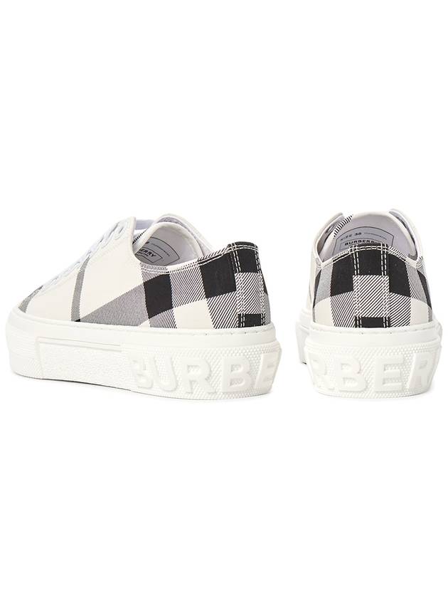 Check Cotton Low Top Sneakers Black White - BURBERRY - BALAAN 7