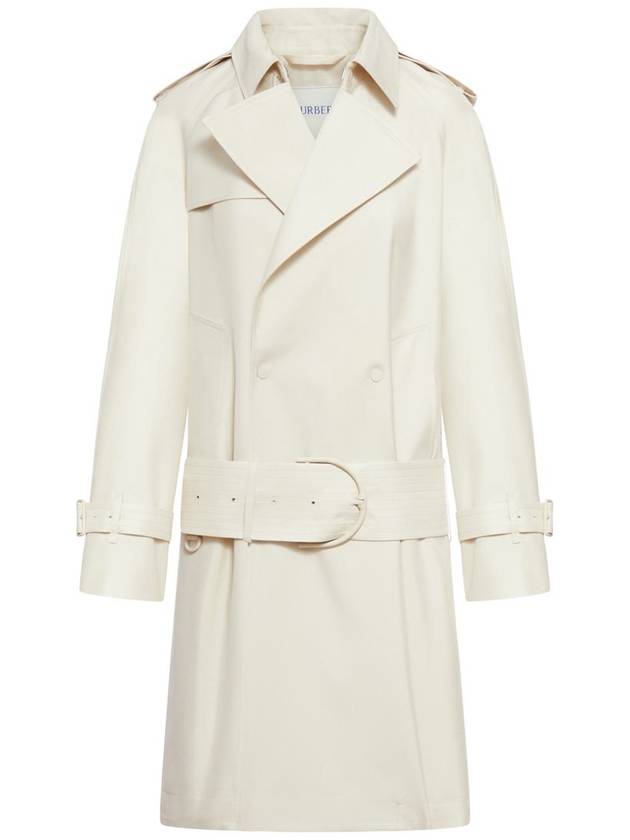 Mid Length Silk Blend Trench Coat Beige - BURBERRY - BALAAN 2