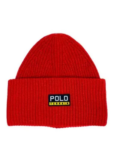 Men's Logo Terrain Beanie Red - RALPH LAUREN - BALAAN 1