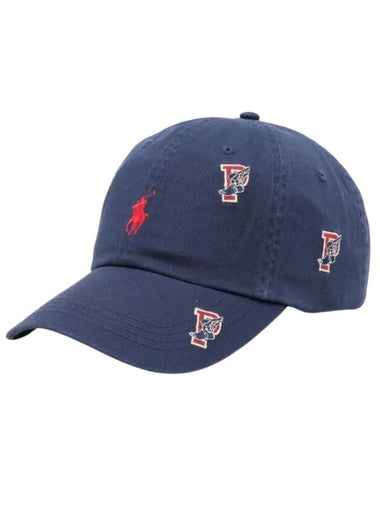 All-Over Motif Embroidery Ball Cap Navy - POLO RALPH LAUREN - BALAAN 1