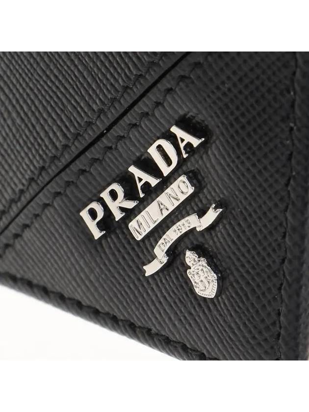 Saffiano Leather Half Wallet Black - PRADA - BALAAN 8