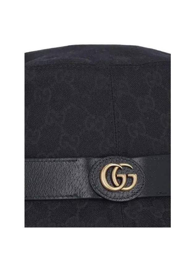 Double G Logo Canvas Bucket Hat Black - GUCCI - BALAAN 4