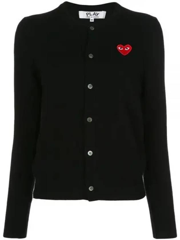 Red Heart Waffen Cardigan Black - COMME DES GARCONS - BALAAN 2