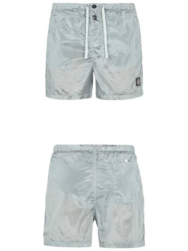 Men's Nylon Metal Swim Shorts Aqua Grey - STONE ISLAND - BALAAN 5