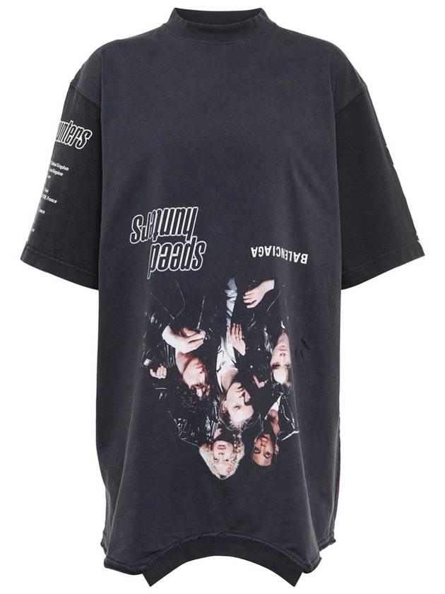 Speed Hunter Upside Down Oversized Short Sleeve T-shirt Black - BALENCIAGA - BALAAN 5