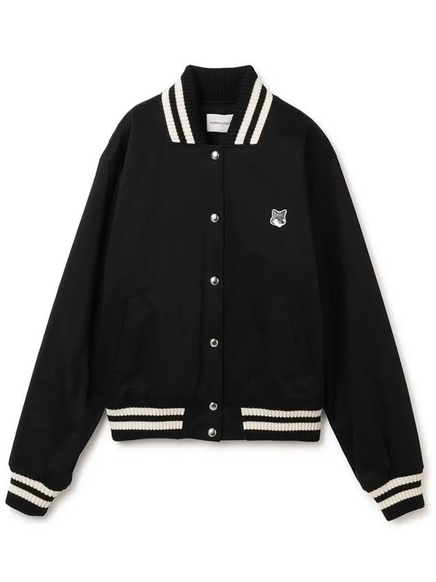 Satin Cotton Bomber Jacket Black - MAISON KITSUNE - BALAAN 3