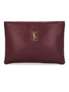 Large Calypso Zipped Clutch Bag Rouge Merlot - SAINT LAURENT - BALAAN 1