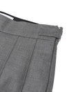 Super 120S Twill Below Knee Pleated Skirt Medium Grey - THOM BROWNE - BALAAN 4