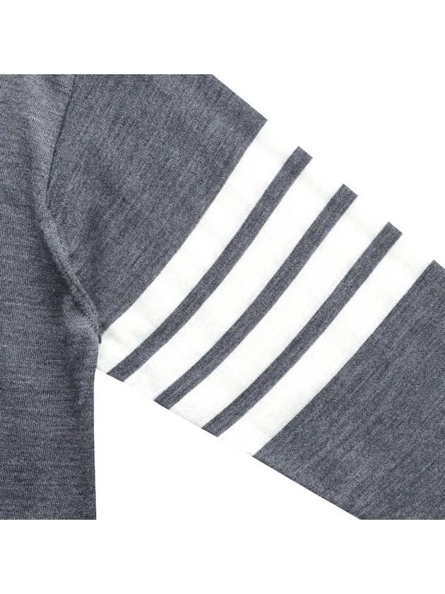 4 Bar Armband Classic Merino Wool Knit Top Medium Grey - THOM BROWNE - BALAAN 5