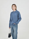 Modal Cable Collar Knit Blue - CHANCE'S NOI - BALAAN 3