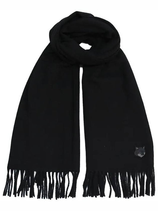 Wool Fox Head Muffler Black - MAISON KITSUNE - BALAAN 2