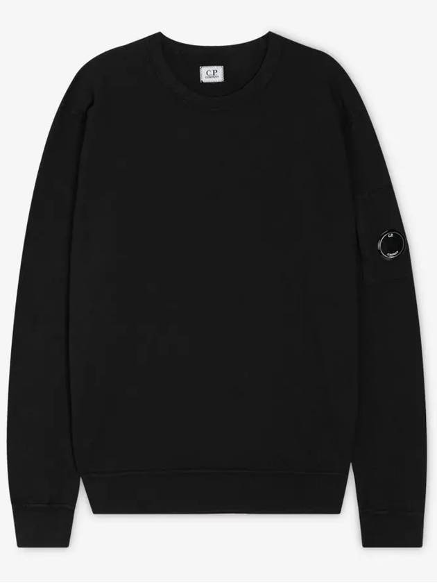 Men's Lens Wafen Light Fleece Sweatshirt Black - CP COMPANY - BALAAN 3