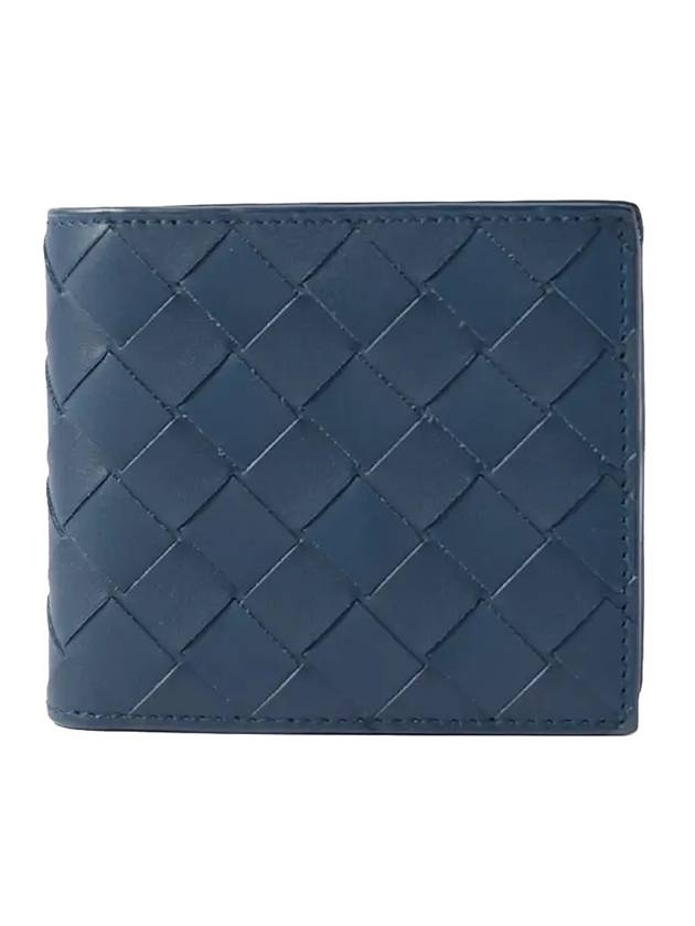 Intrecciato Bifold Half Wallet Navy - BOTTEGA VENETA - BALAAN 1