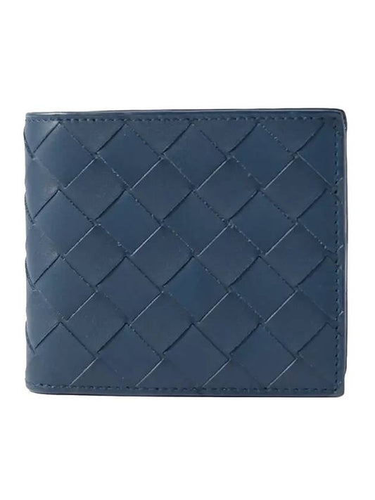 Intrecciato Bifold Half Wallet Navy - BOTTEGA VENETA - BALAAN 1