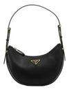 Arque Re-Nylon Brushed Leather Mini Shoulder Bag Black - PRADA - BALAAN 2