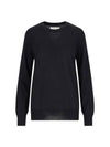 Lightweight Crew Neck Merino Wool Knit Top Black - JIL SANDER - BALAAN 2