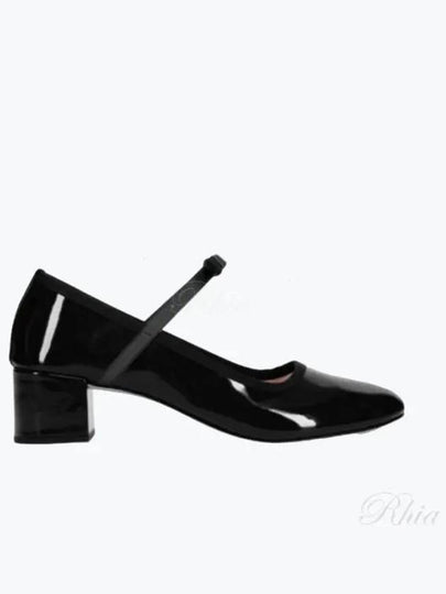 Women's Guillemette Satin Leather Mary Jane Flats Black - REPETTO - BALAAN 2