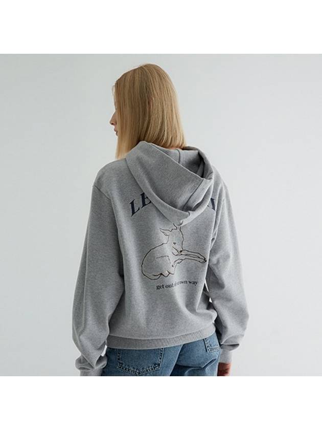 Luster Deer Hoodie Melange Gray - LE SOLEIL MATINEE - BALAAN 1