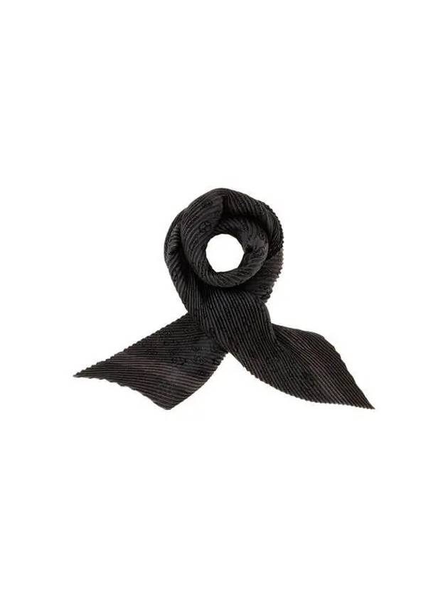 Men s Logo Monogram Pleated Scarf Black - GIORGIO ARMANI - BALAAN 1