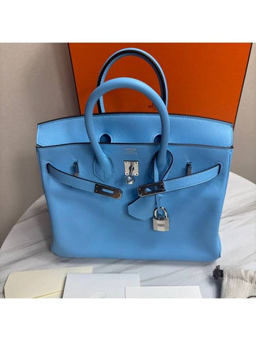 Birkin 25 Swift Celeste 7N Palladium Hardware - HERMES - BALAAN 1