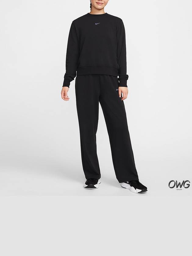 Dri Fit One Crew Neck French Terry Sweatshirt Black - NIKE - BALAAN 4