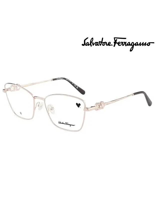 Eyewear Square Eyeglasses Rose Gold - SALVATORE FERRAGAMO - BALAAN 2