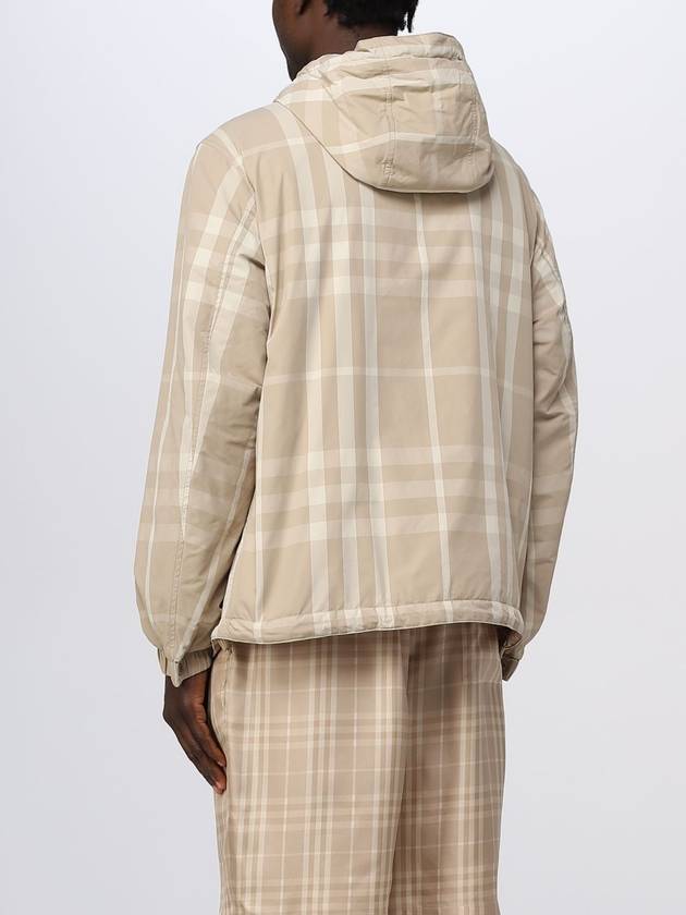 Check Nylon Reversible Hooded Jacket Soft Fawn - BURBERRY - BALAAN 6