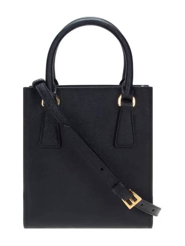 Triangular Logo Saffiano Leather Tote Bag Black - PRADA - BALAAN 4