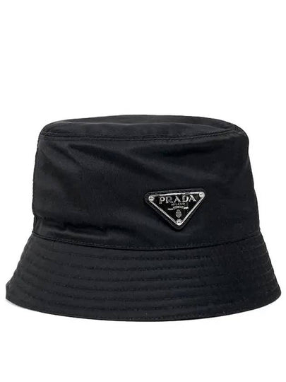 Triangle Logo Re-nylon Bucket Hat Black - PRADA - BALAAN 2